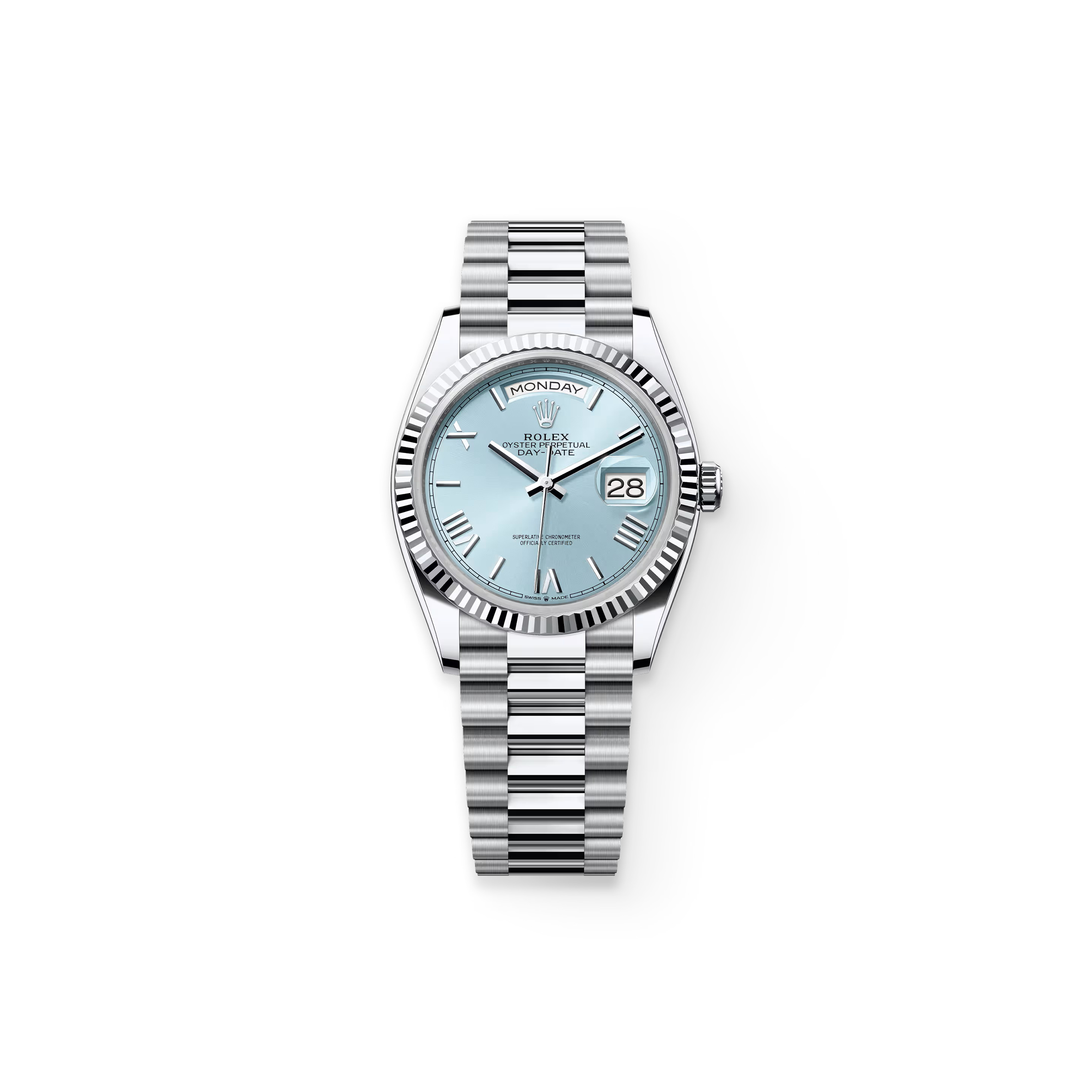 R01ex day-date 36oyster, 36 mm, platinum m128236-0018